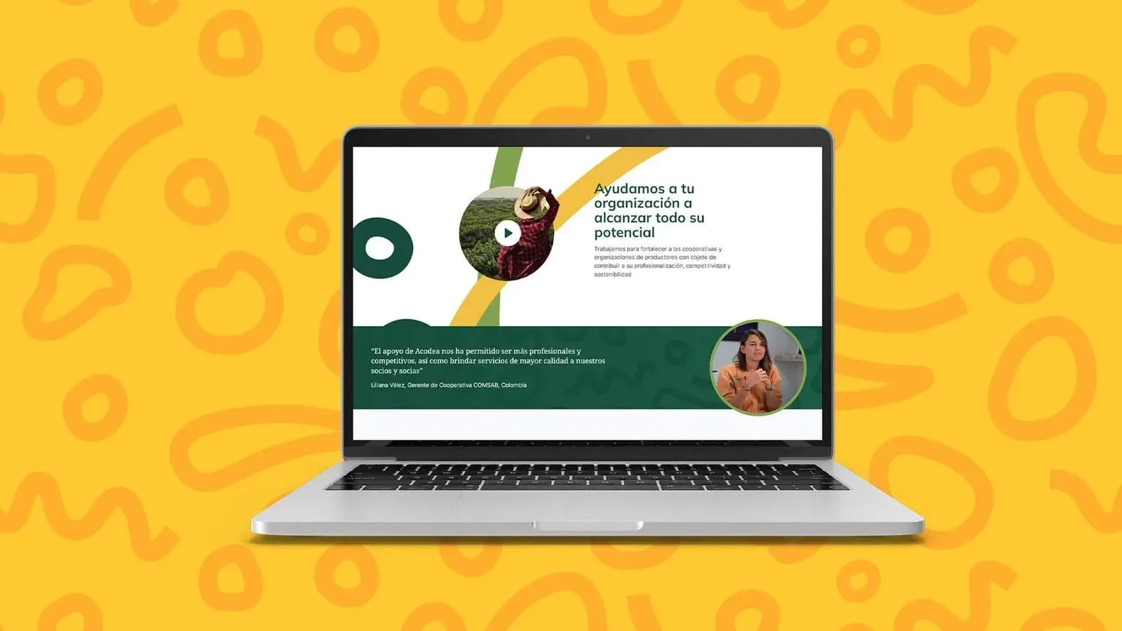 Portátil con la web de Acodea diseñada por Lateral