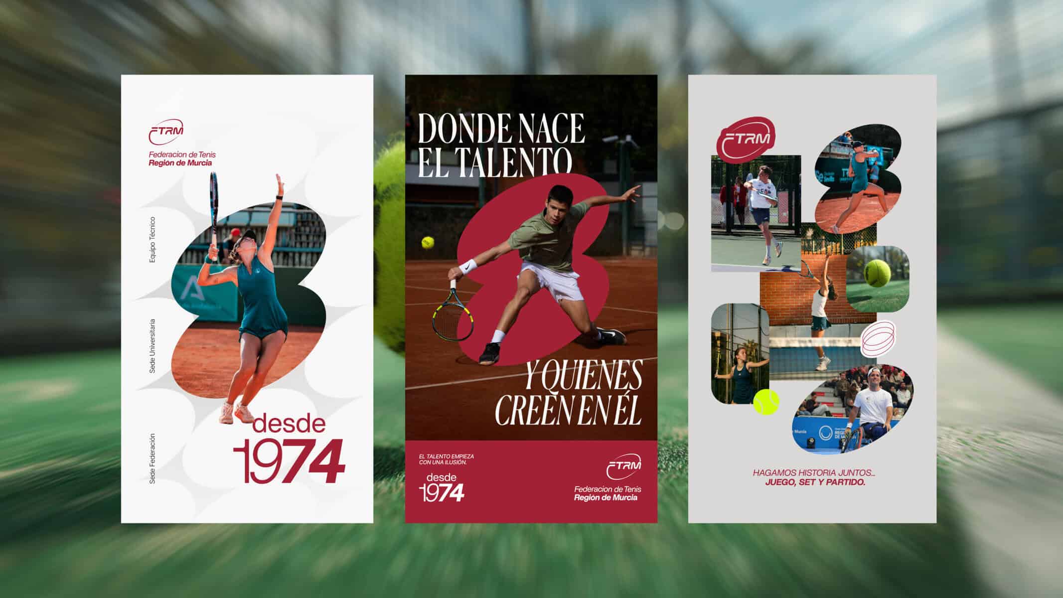 Lateral - Imagen de promoción de la Federación de Tenis de la Región de Murcia, destacando el talent.